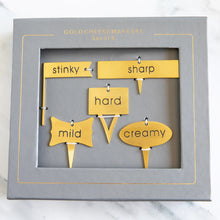 Load image into Gallery viewer, Gold Cheese Markers - Set of 5